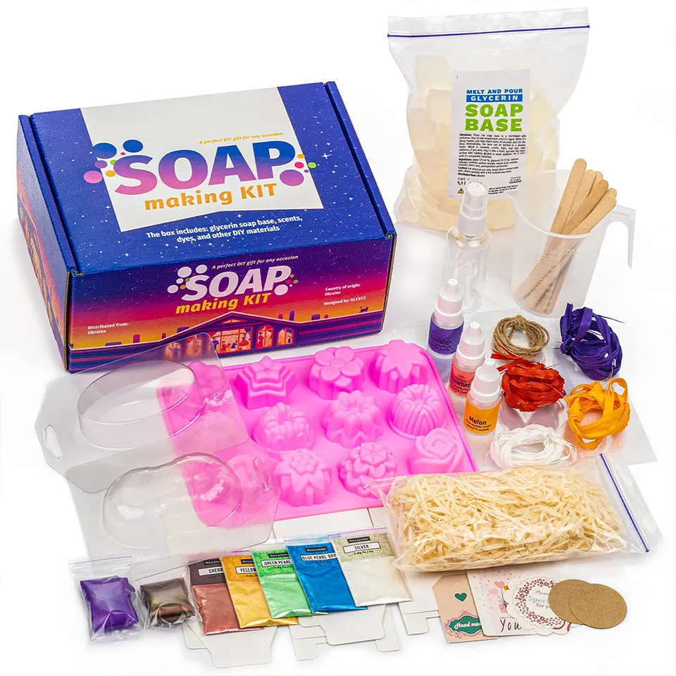 Kit per la produzione di sapone con tutti gli accessori per la produzione di sapone