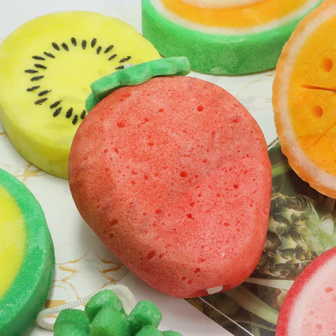 Commercio all'ingrosso di sapone in spugna di frutta con etichetta privata