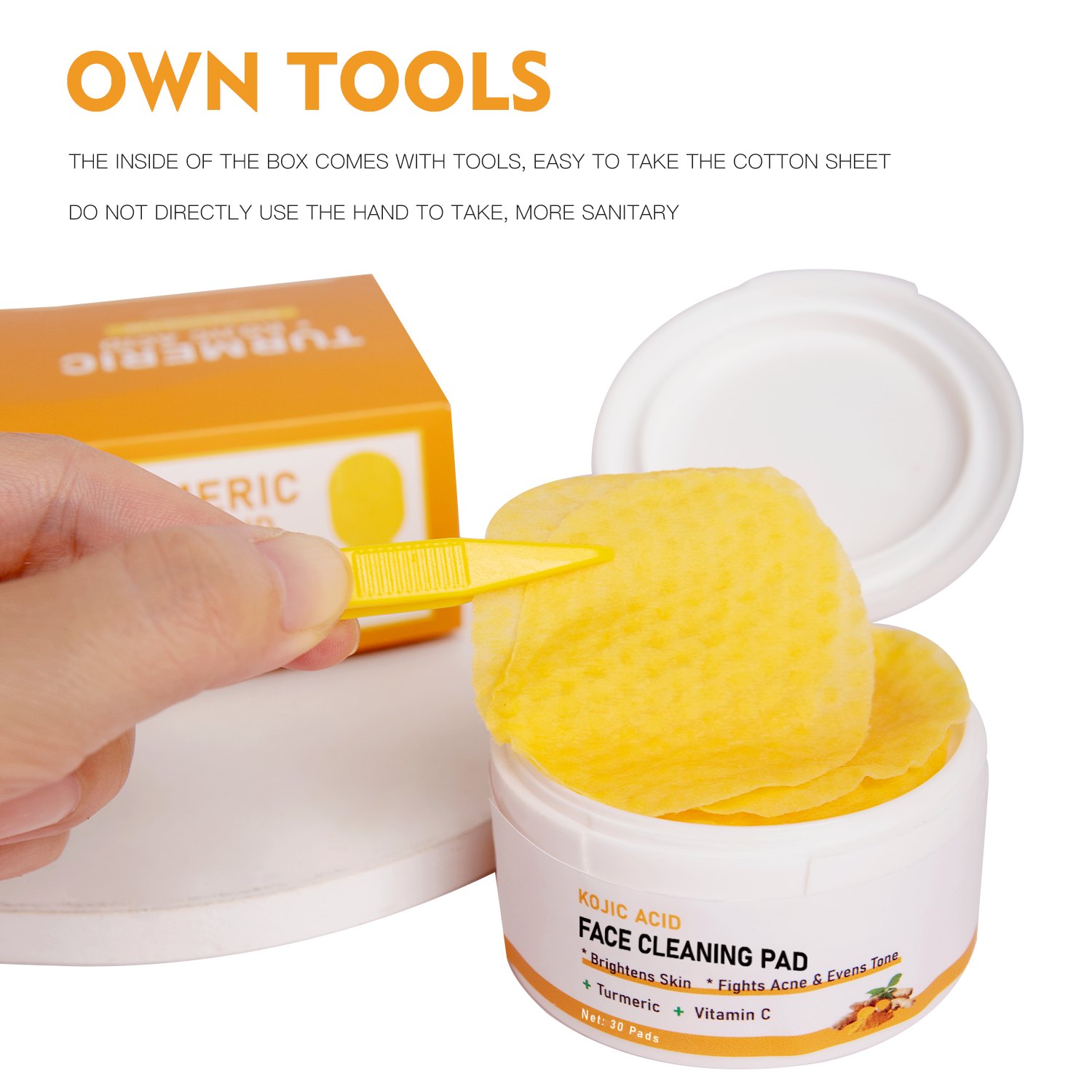 Dischetti detergenti alla curcuma con marchio privato all'ingrosso