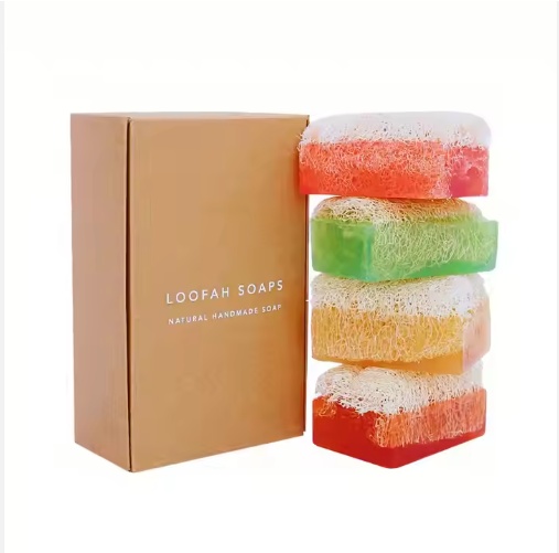 Bar di sapone di loofah a margine privato